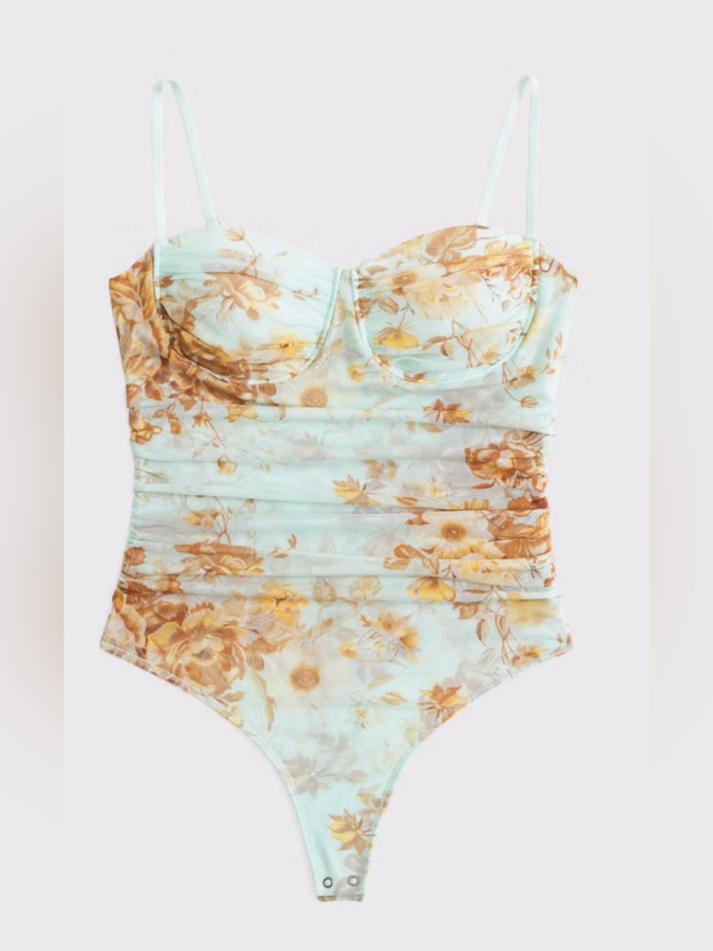 NWT ABERCROMBIE [$70] Mesh Ruched Bustier Bodysuit